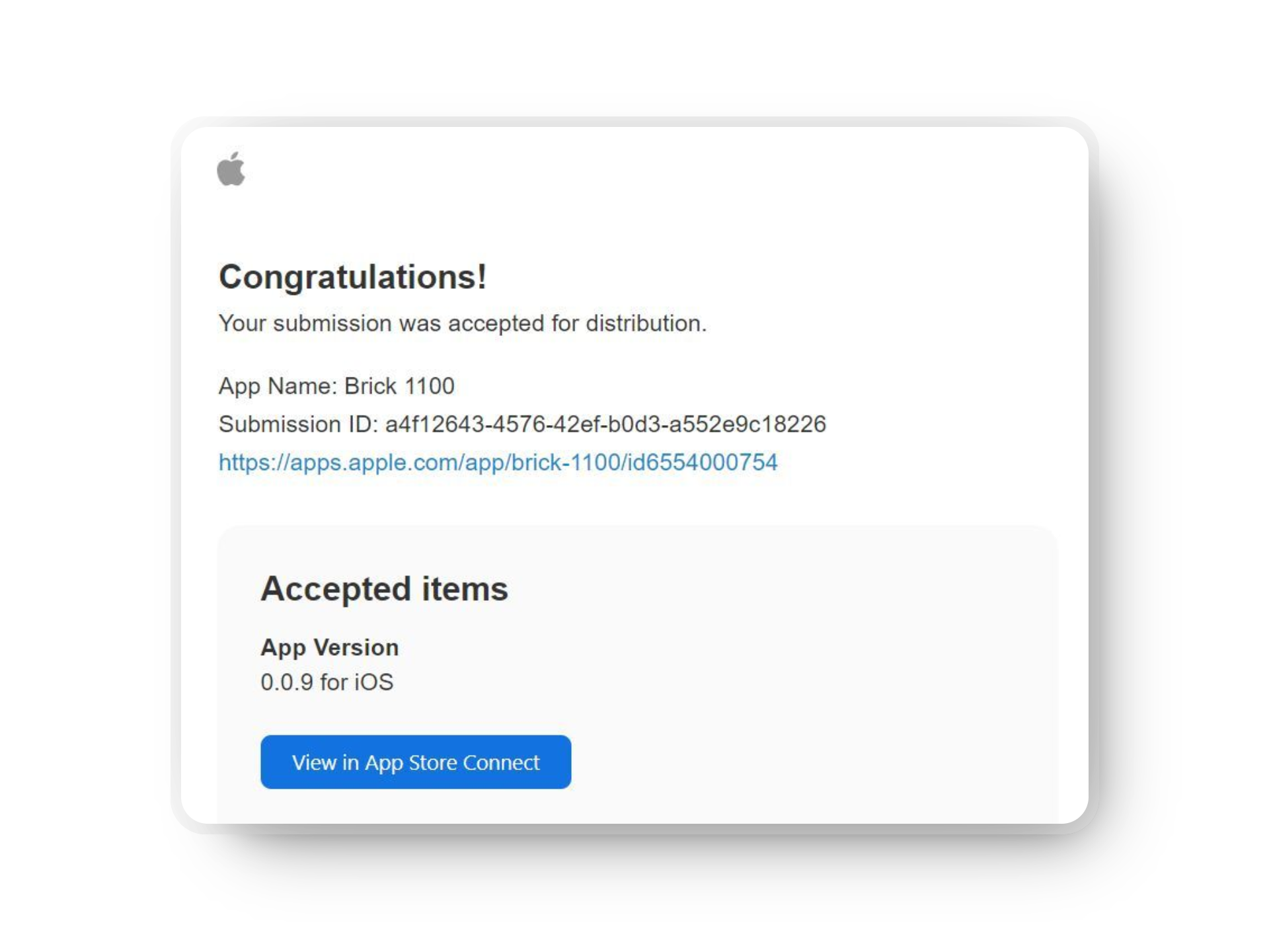Brick 1100 release on App Store