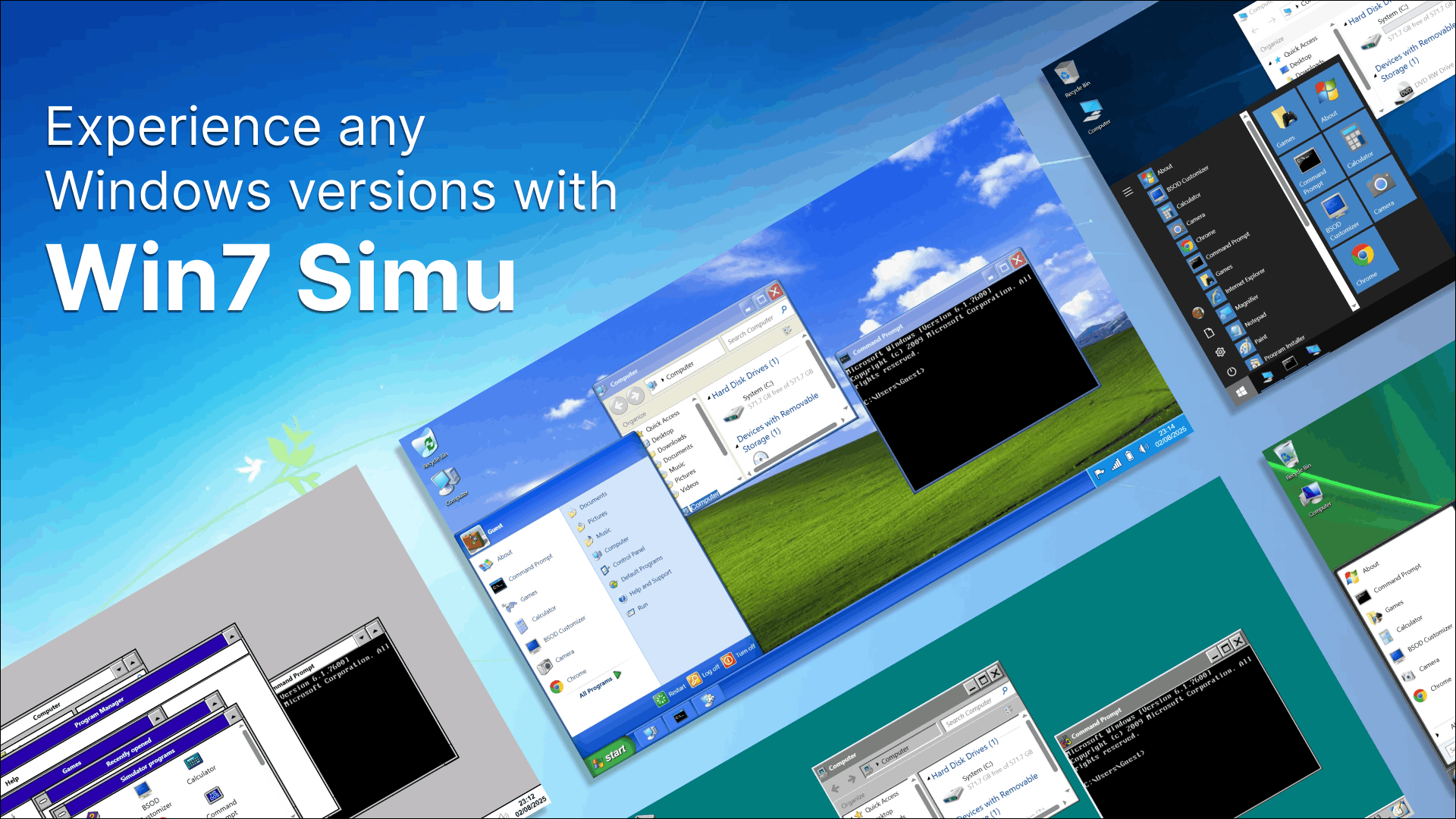Simulate any Windows version online: 3.1, 95, XP, Vista, 10 and more