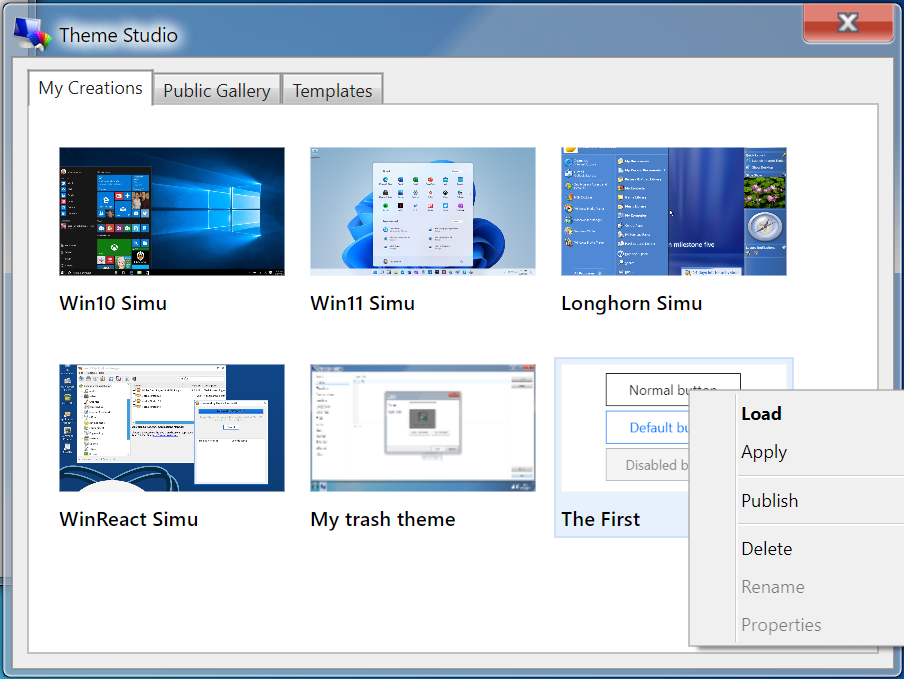 Guide - Theme actions