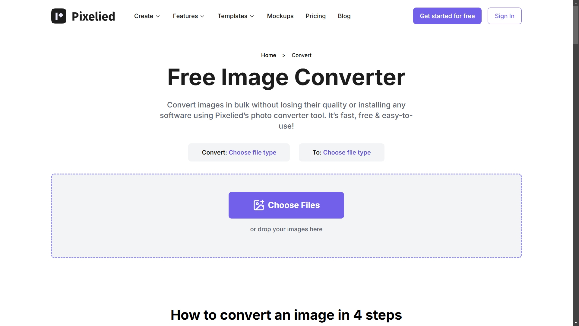Free Image Converter by Pixelied