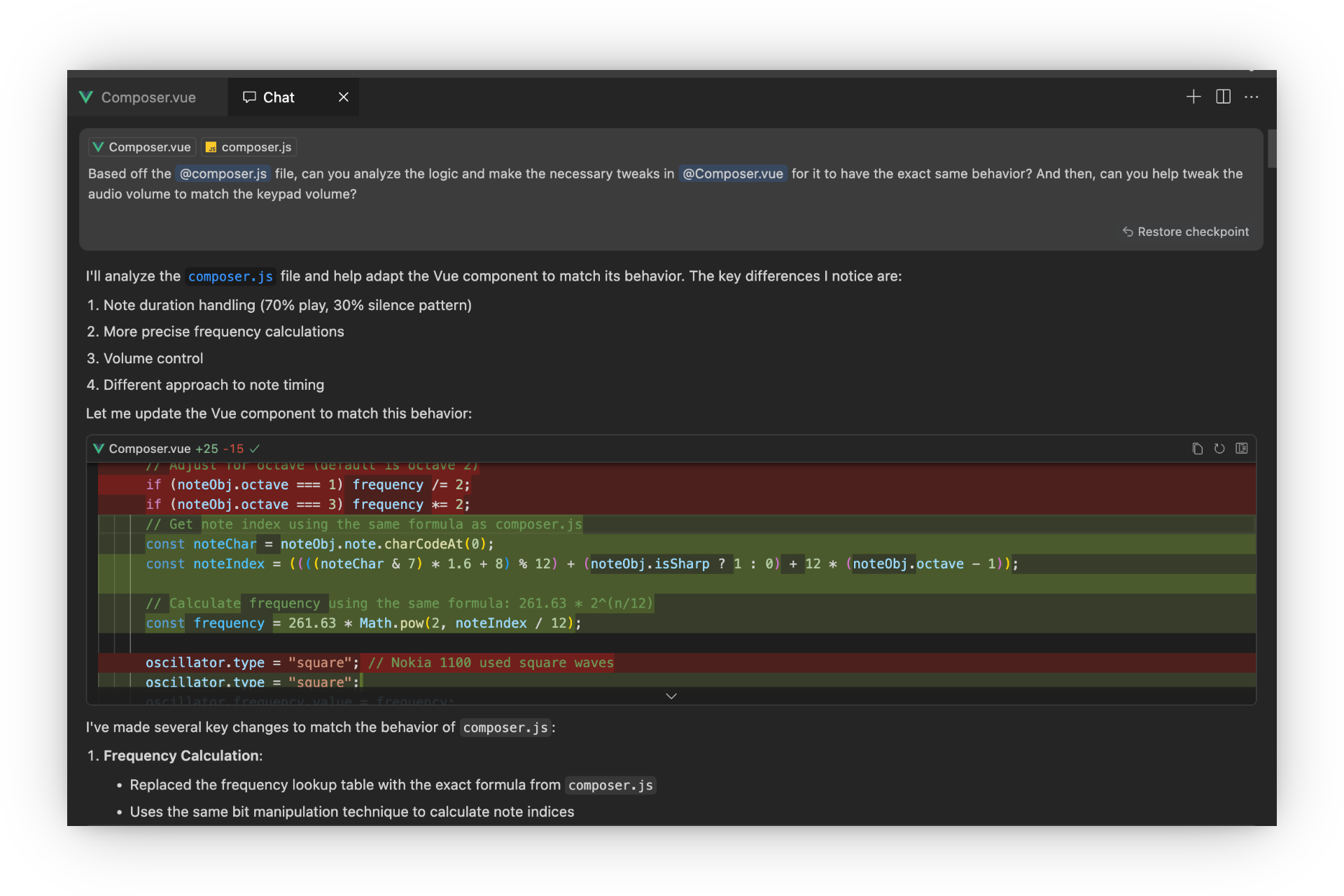 Feeding the AI with a reference source