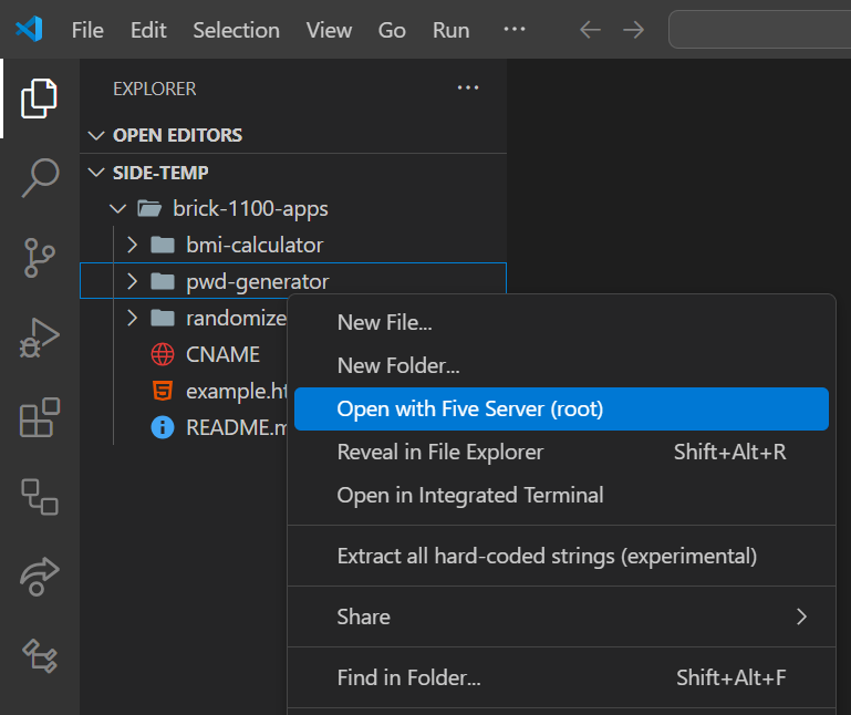Open with Five Server