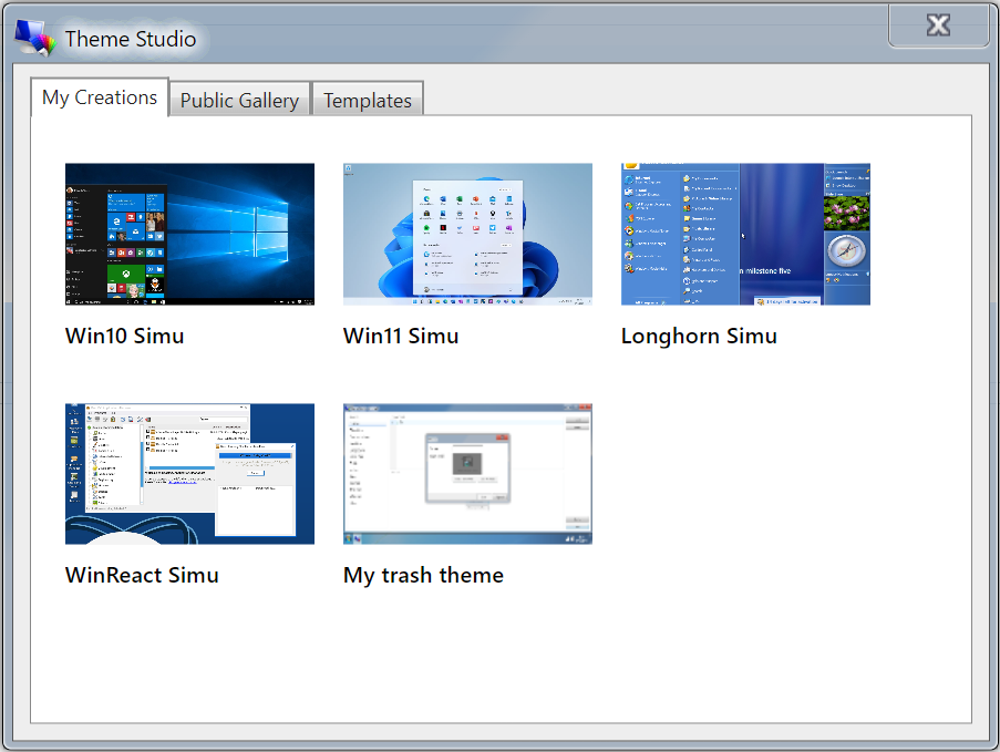 Theme Studio's explorer interface