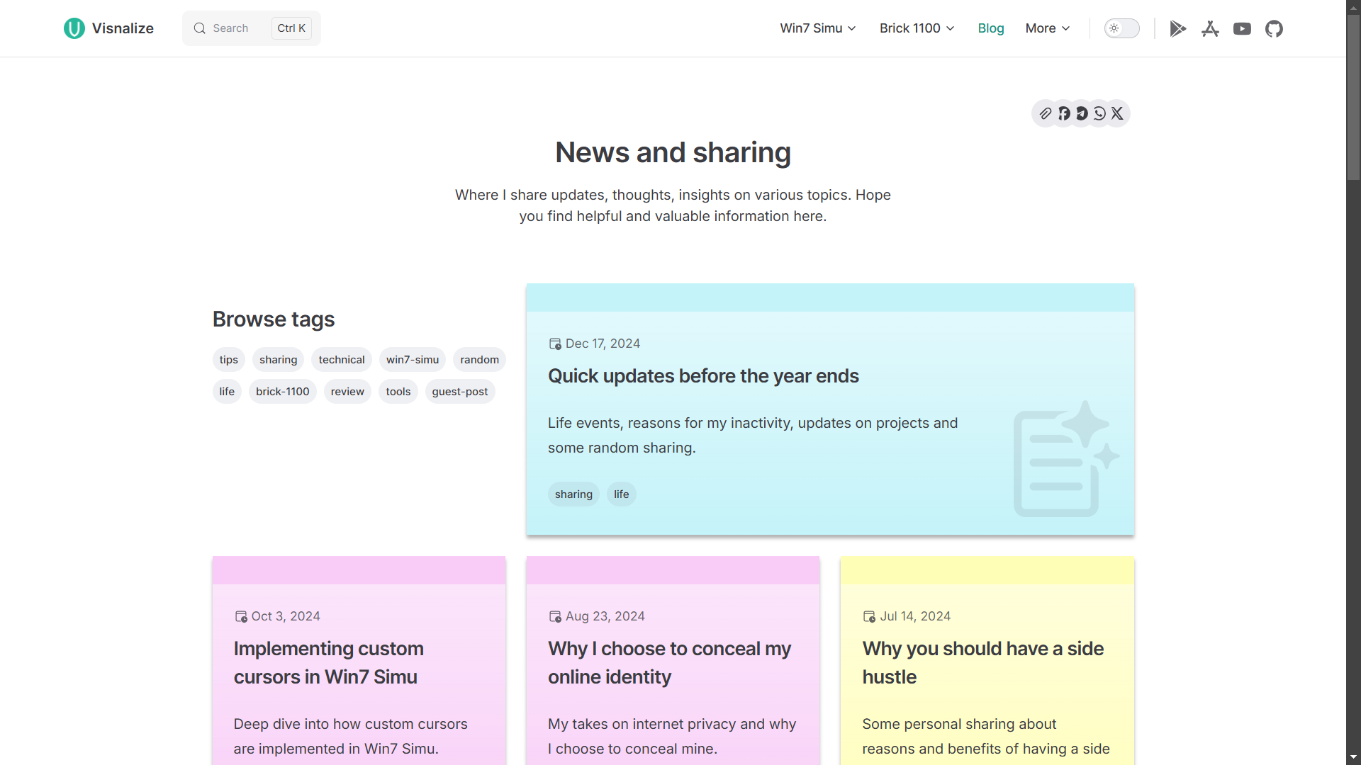 New blog listing design