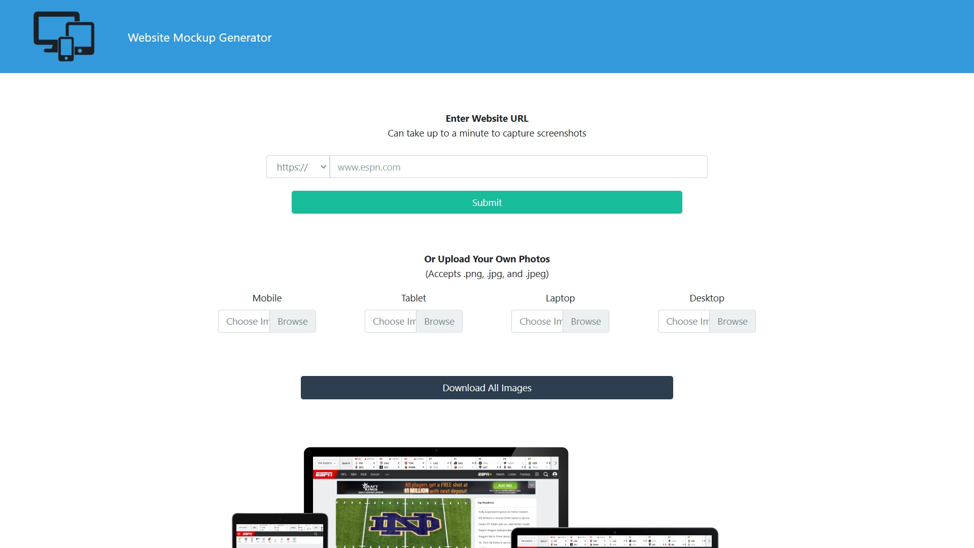 Website Mockup Generator