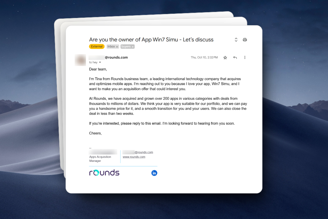 Rounds representative reaching out for a handshake