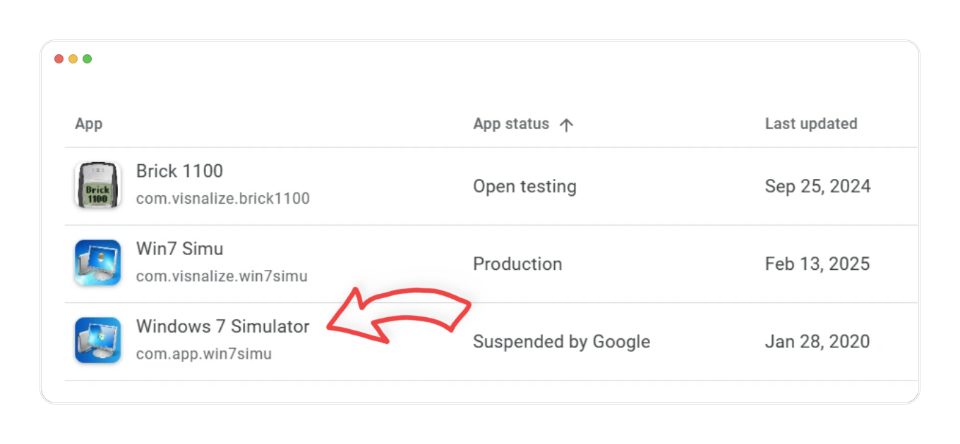 Windows 7 Simulator suspended
